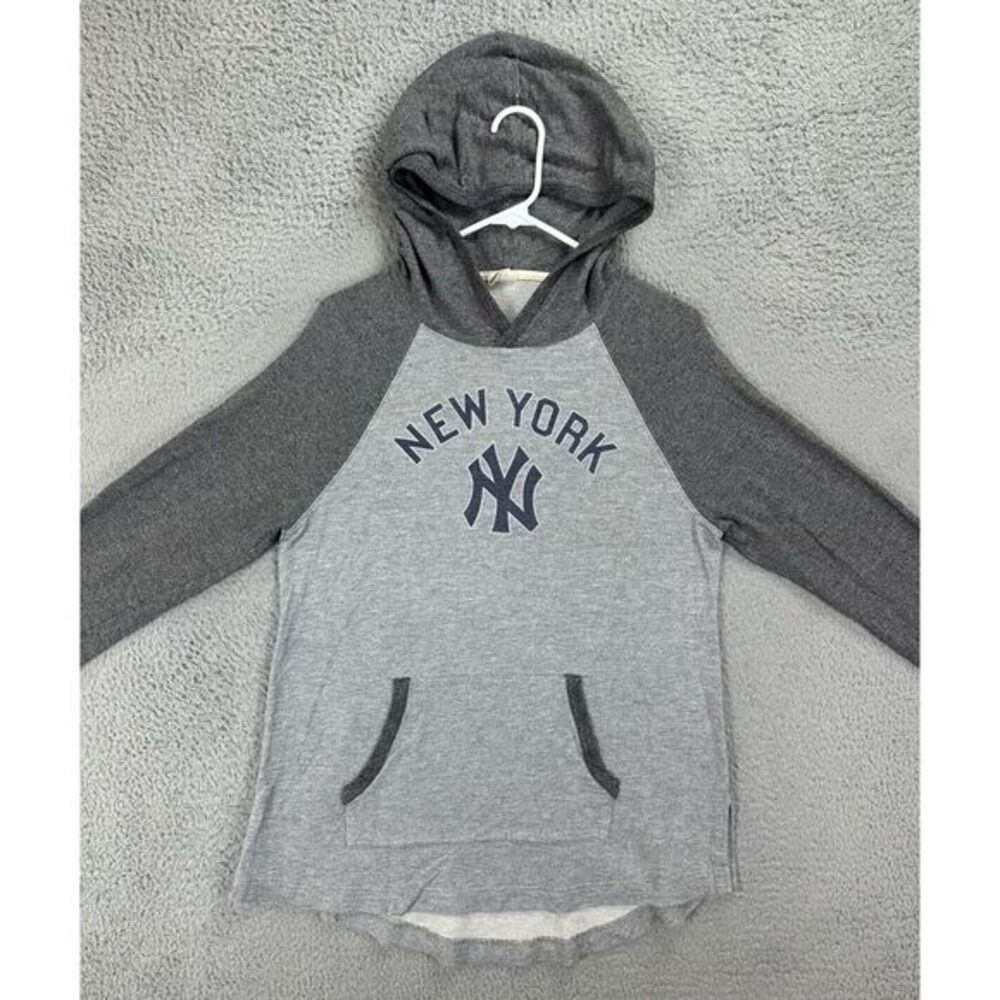 Homage Sweater Womens Medium Gray New York Yankees Hoodie Pocket Pullover Ladies